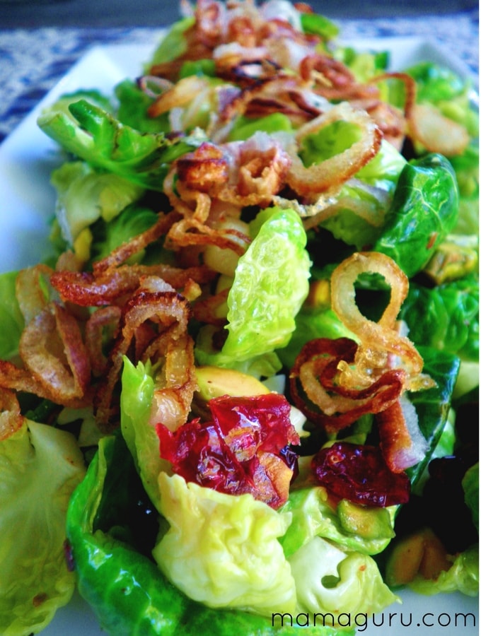 Brussels Sprouts Salad with Crispy Shallots 
