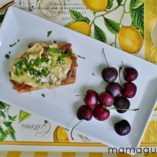 Open-Faced Caramelized Onion and Camembert Sandwich