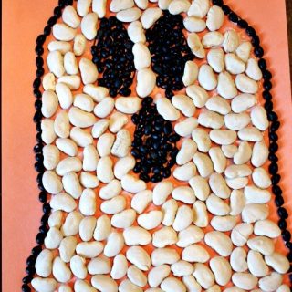 Preschool Bean Ghost Halloween Craft