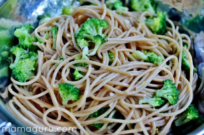 Garlic Sesame Noodles with Broccoli
