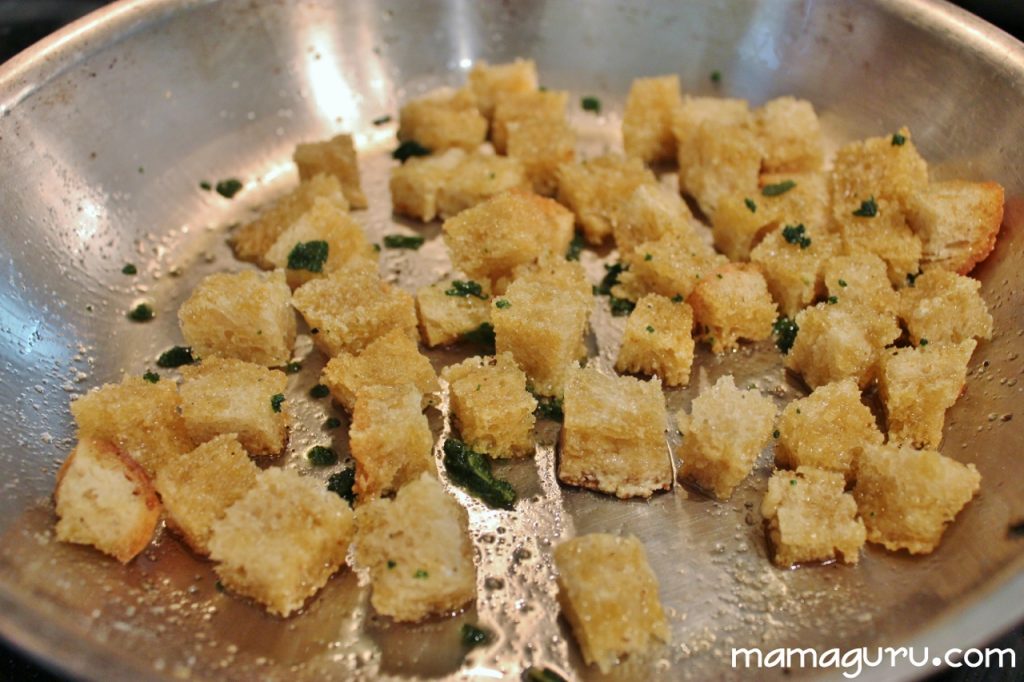 Thanksgiving Salad, sage croutons recipe