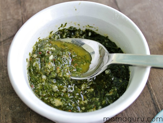 Roasted Cauliflower Steaks and Portobellos with Chimichurri