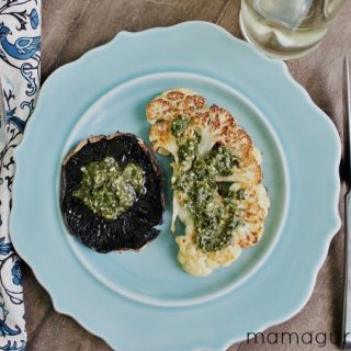 Cauliflower Steaks & Portobello Mushrooms with Chimichurri