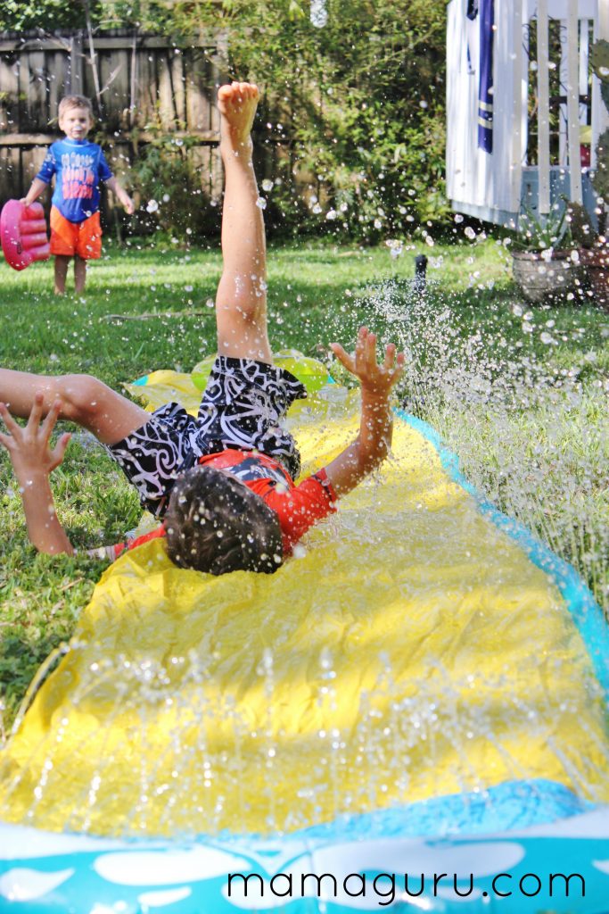 Summer activity, slip and slide 