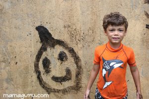 Painting with mud during mud day