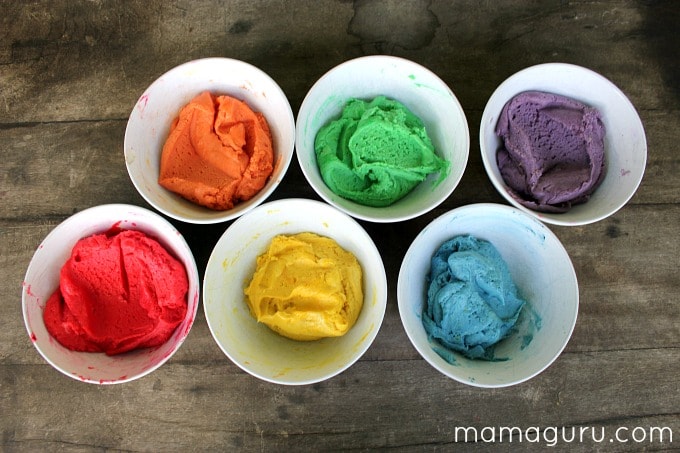 Rainbow Cookies for St. Patrick's Day, colored cookie dough