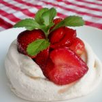 Meringue Clouds with Macerated Strawberries